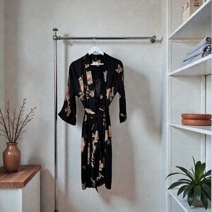 Elegant Black Floral Wilfred Kimono